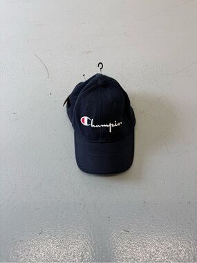 Champion Navy Script Logo Cap with Red Accent